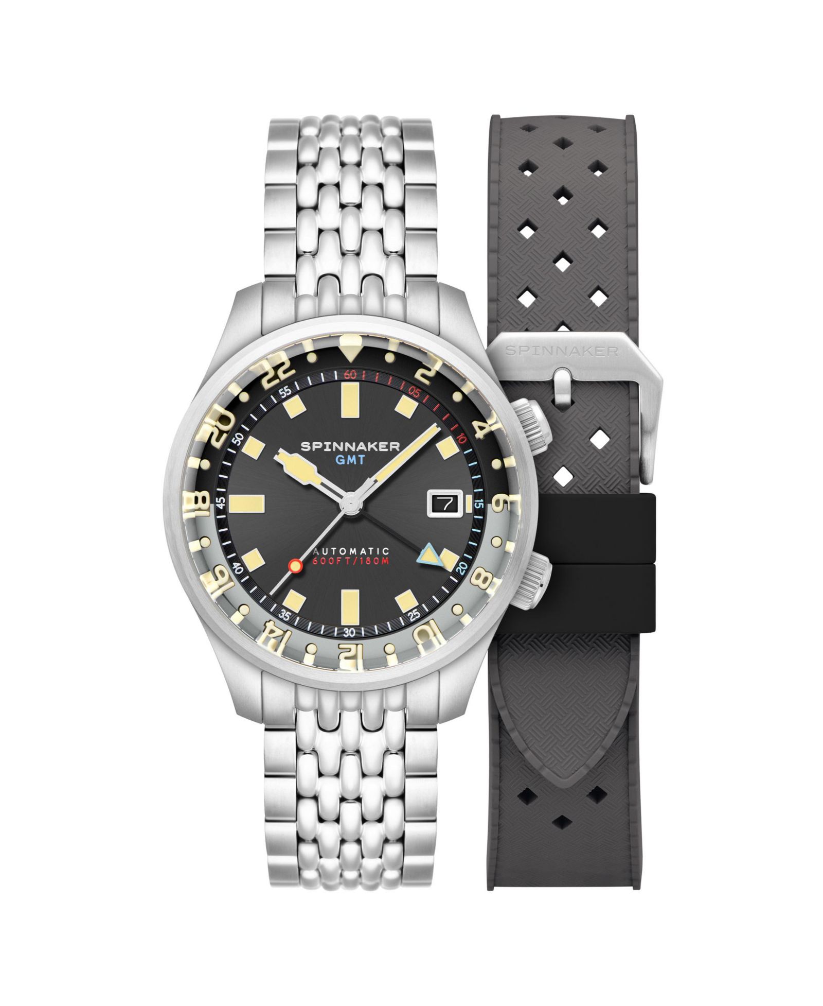 Мужские часы Spinnaker Bradner GMT Automatic Solid Stainless Steel Bracelet, 42mm