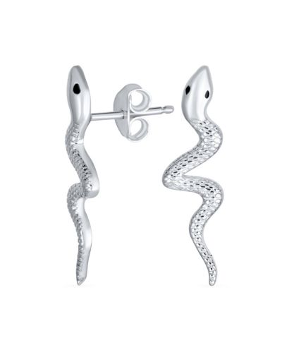 Bling Jewelry Garden Crawler Snake Stud Earrings .925 Sterling Silver
