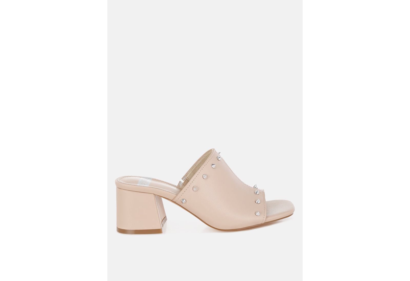 Rag and Co Womens Lomela Stud Embellished Block Heel Slip Ons