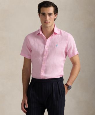 Polo Ralph Lauren Мужская льняная рубашка с коротким рукавом Button-Up