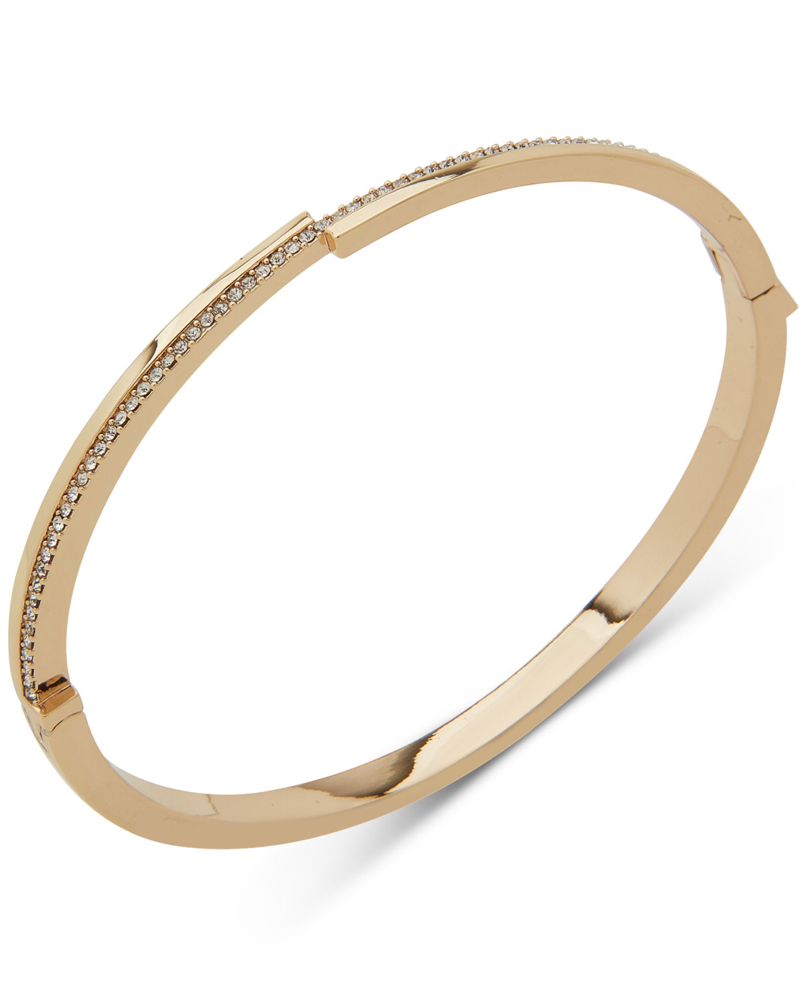 Emily in Paris Gold-Tone Pavé Crossover Bangle Bracelet