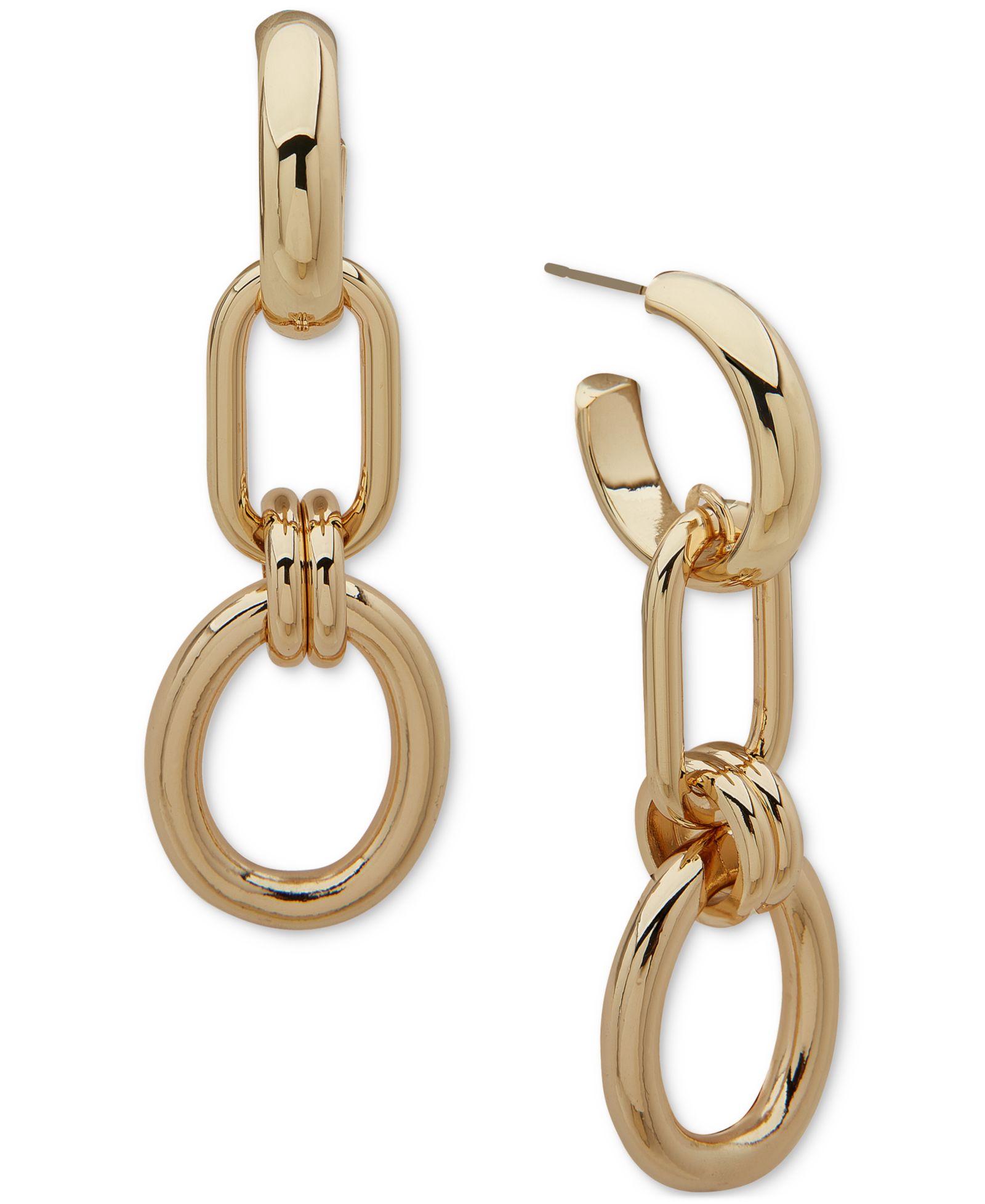 Emily in Paris серьги-подвески Gold-Tone Polished Chain Link