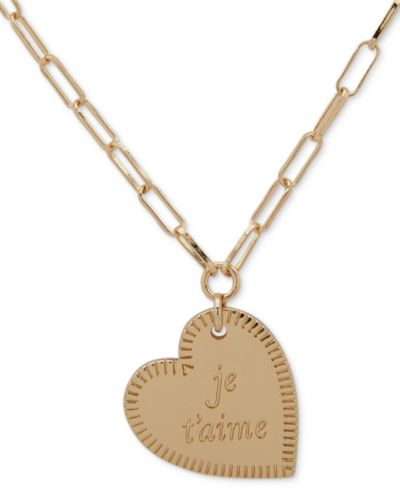 Emily in Paris Gold-Tone Je T'aime Heart Pendant Necklace ожерелье Emily in Paris