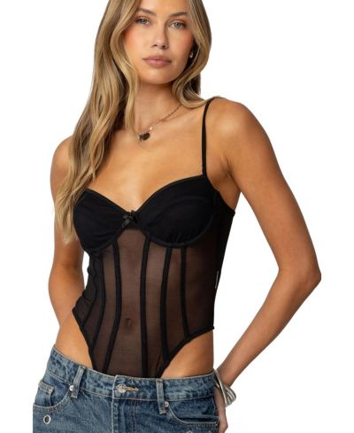 Женский боди Edikted Jenia Sheer Mesh Cupped