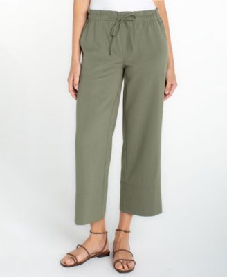 Liverpool Los Angeles Petite Cropped Pull-On Wide-Leg Pants