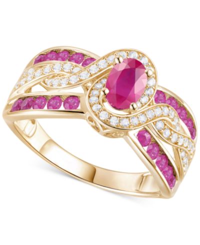 Кольцо с изумрадом (3/8 ct. t.w.) и бриллиантом (1/4 ct. t.w.) в золоте 14k