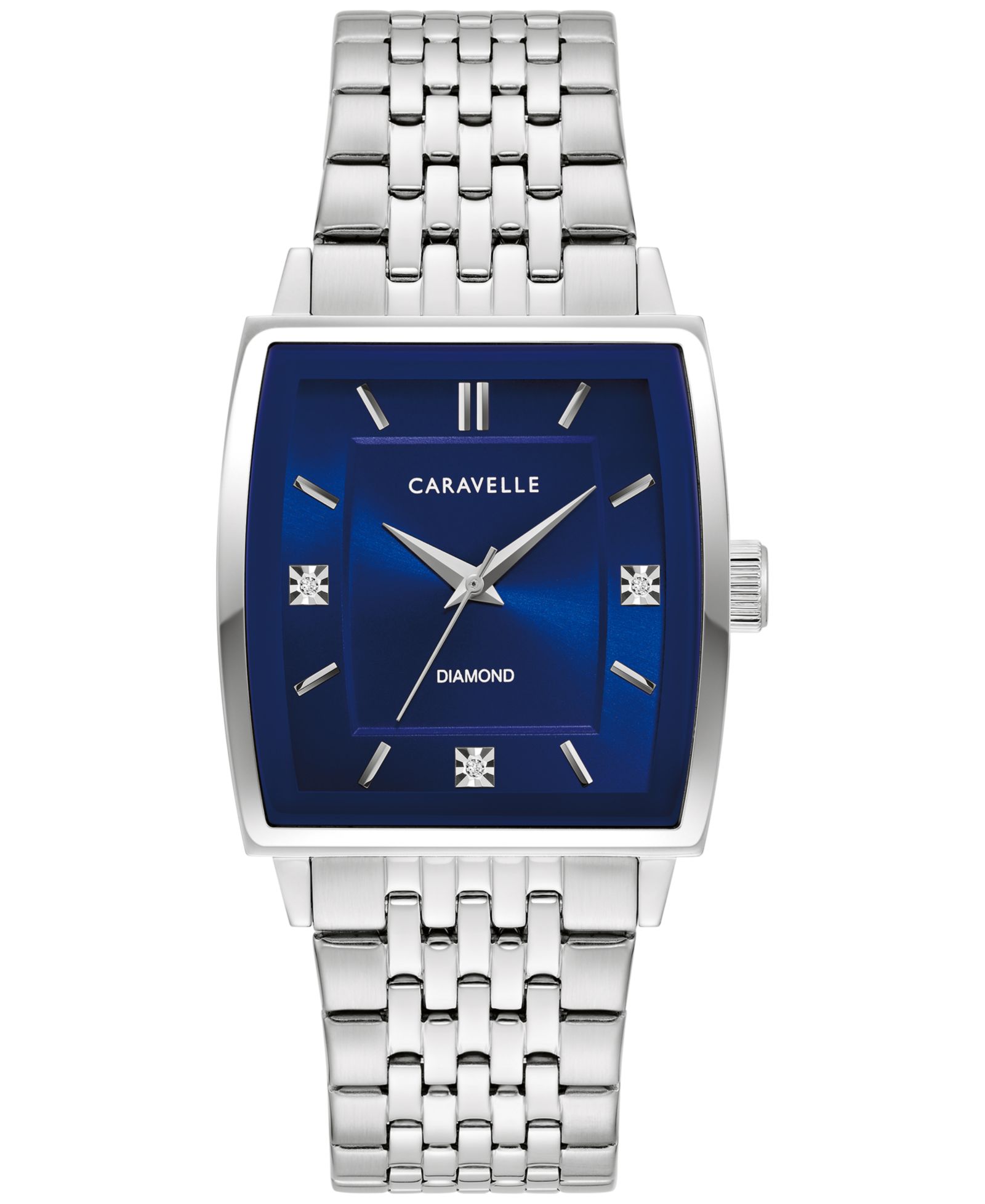 Caravelle Мужской Classic Diamond Accent Stainless Steel Bracelet Watch 33mm