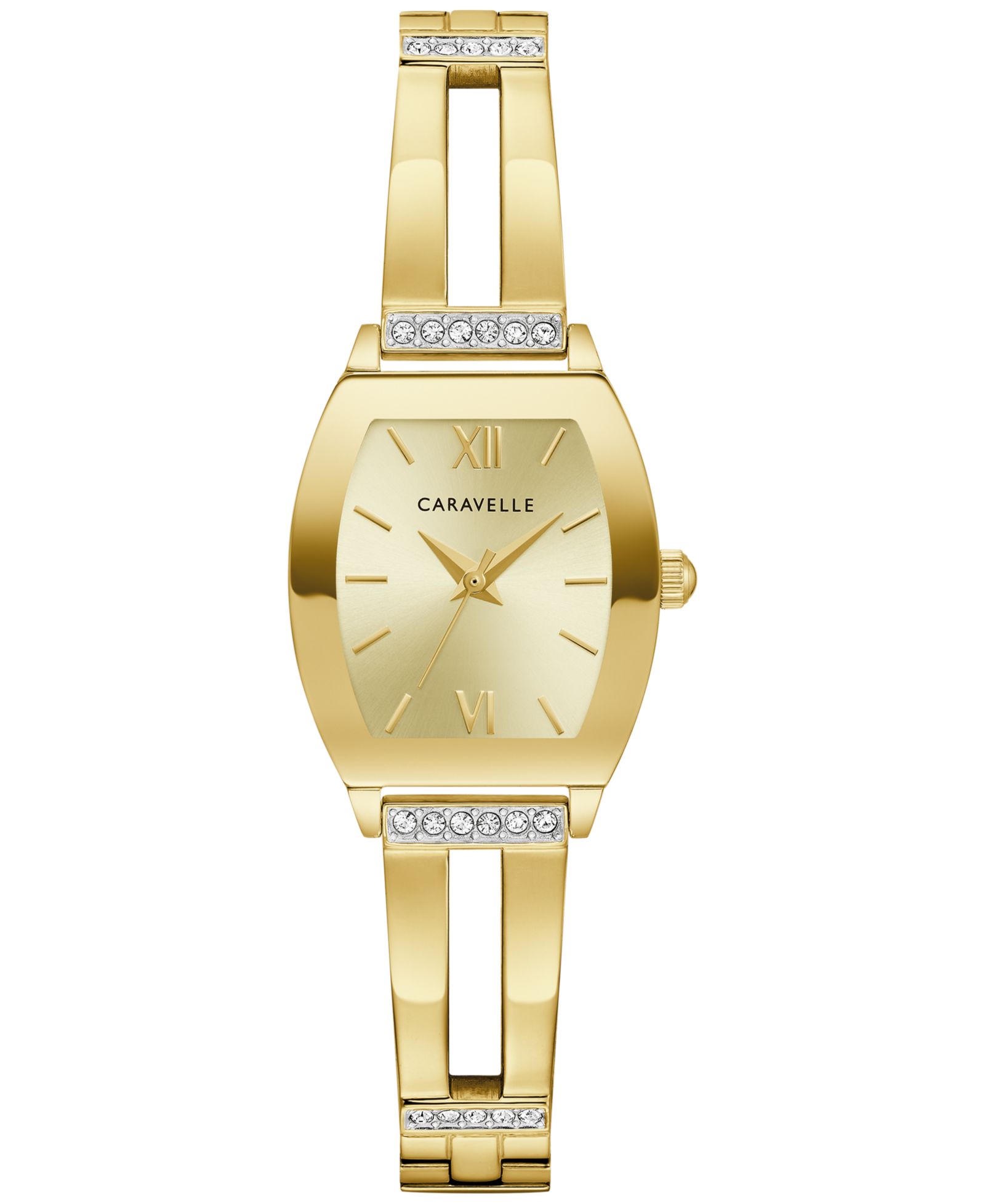 Женские часы Caravelle Crystal Accent Gold-Tone Stainless Steel Expansion Bracelet 22mm