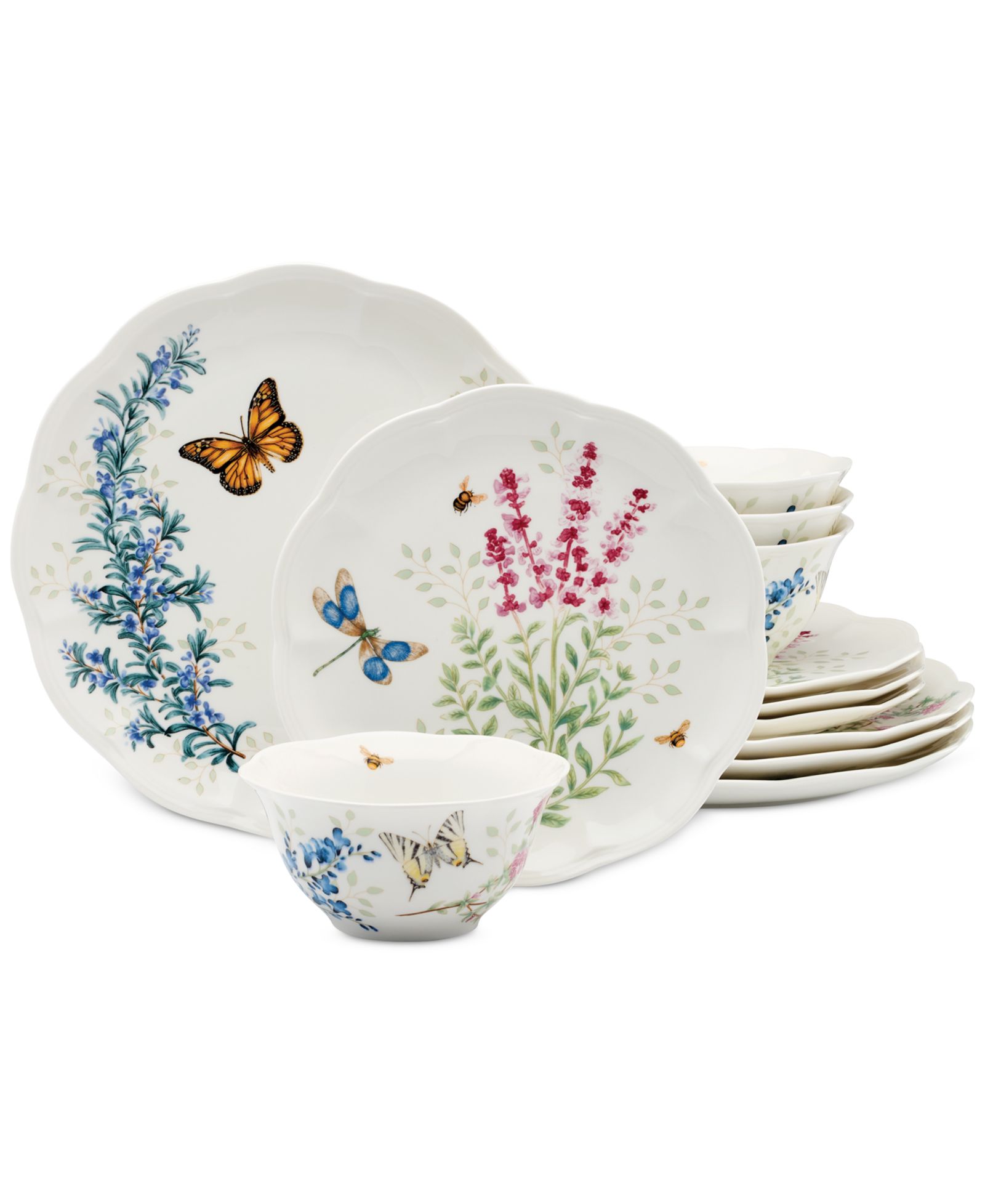 Lenox Butterfly Meadow Herbs 12 Pc. Dinnerware Set, Service for 4