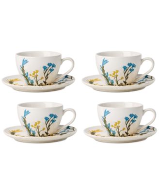 Lenox Wildflowers Tea Cup & Saucer, Set of 4