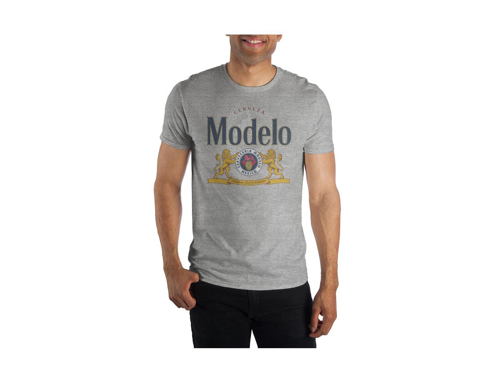 Modelo Men's Beer Logo Gray T-Shirt Tee