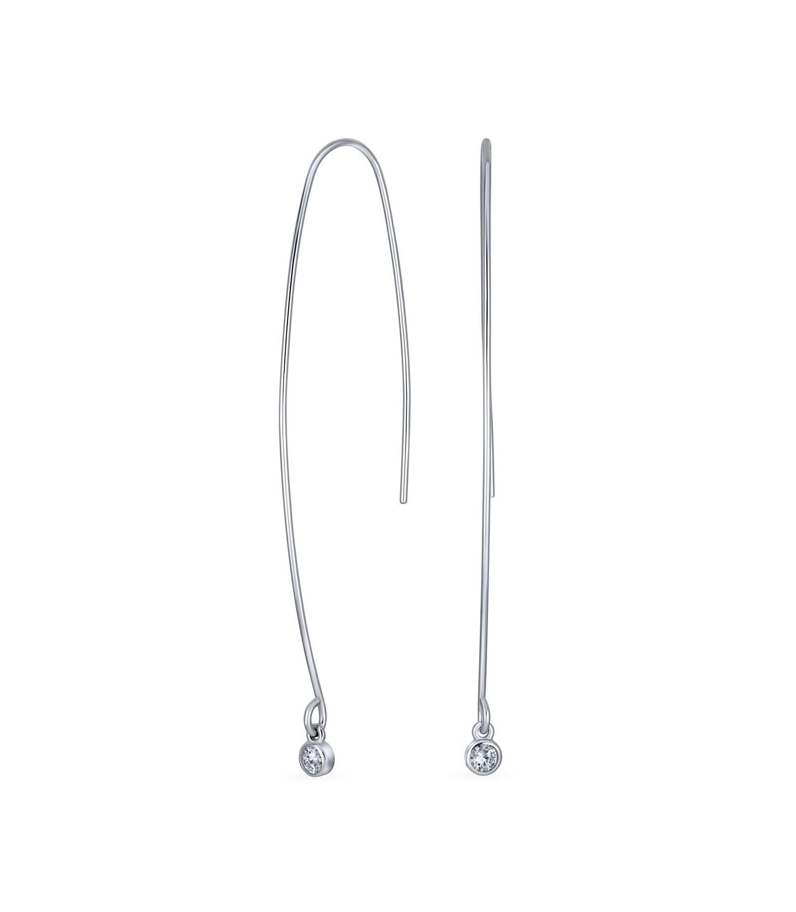 Bling Jewelry Серьги-люстры Minimalist Dangle с Cubic Zirconia