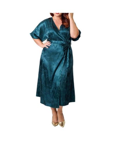 Unique Vintage Платье миди с запахом и отделкой Tie Wrap Plus Size