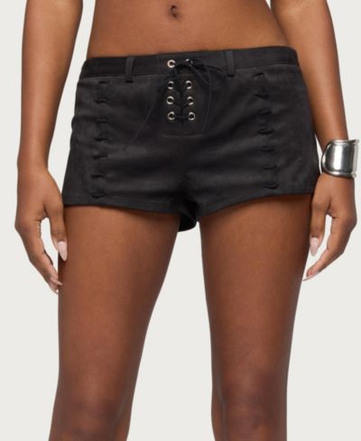 Edikted Women's Sloane Faux Suede Micro Shorts