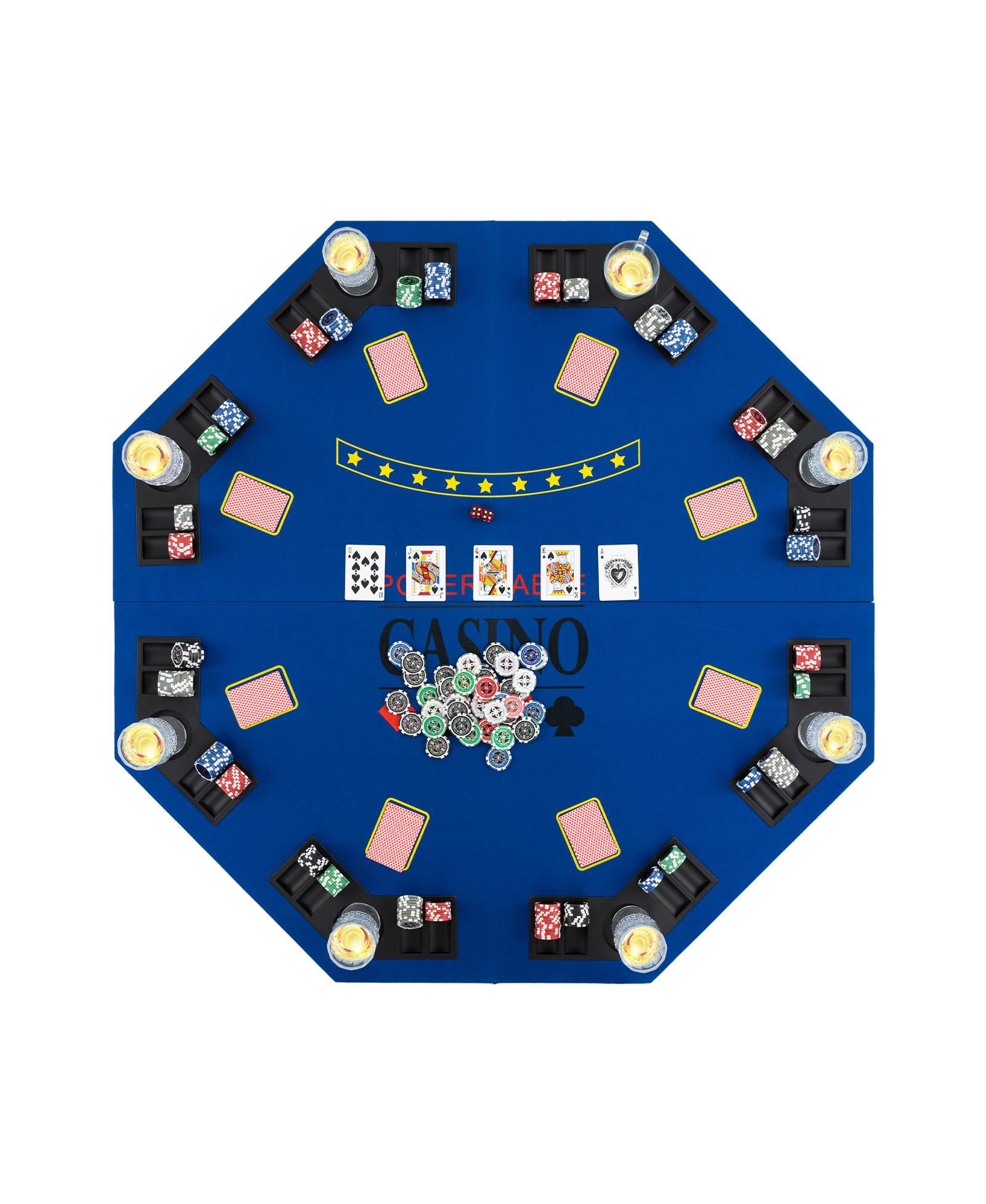 Переносной стол для покера Slickblue Portable Poker Table Top для 8 игроков со складным дизайном и сумкой для переноски