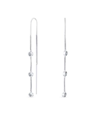 Серьги Bling Jewelry Classic Minimalist Dangle Chandelier с CZ в дизайне Sterling Linear