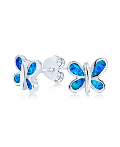 Серьги-гвоздики Bling Jewelry Opal Butterfly Sterling Jewelry