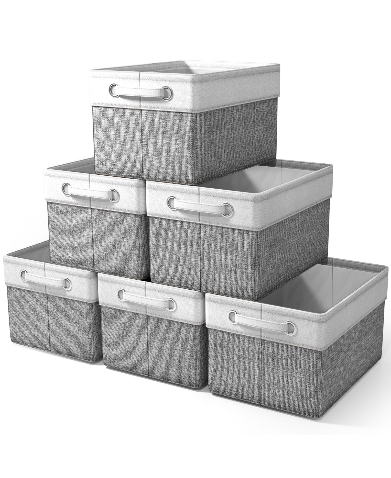 Sorbus 6 Pack 15 inch Collapsible Storage Bins with Handles - Perfect for Home Storage & Organization