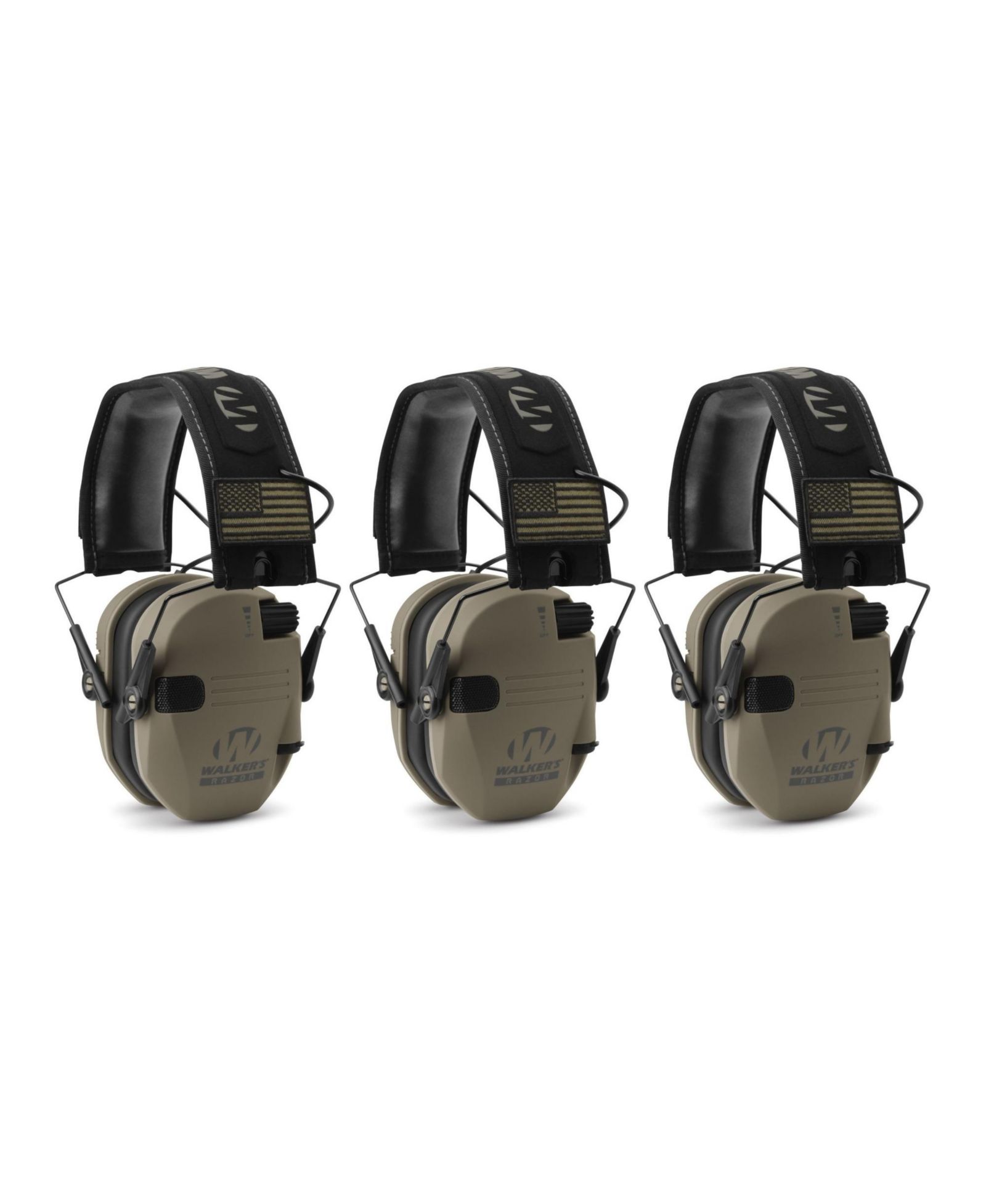 Электронные наушники Walkers Razor Slim 3-Pack FDE American Flag