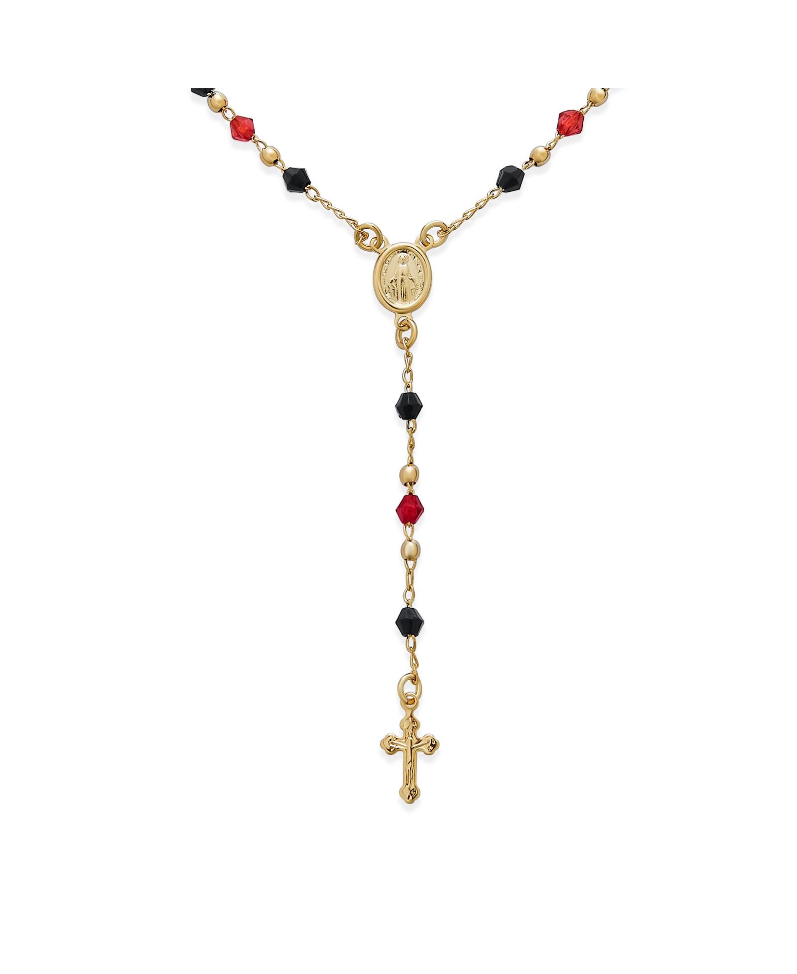 Колье Bling Jewelry с распятием Красной Девы Марии, четки, серебро 925 пробы