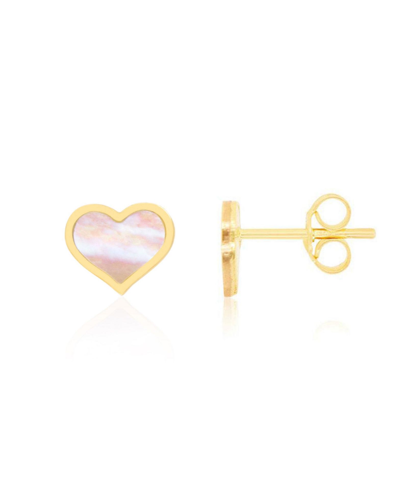 The Lovery Mother of Pearl Heart Stud Earrings серьги-гвоздики