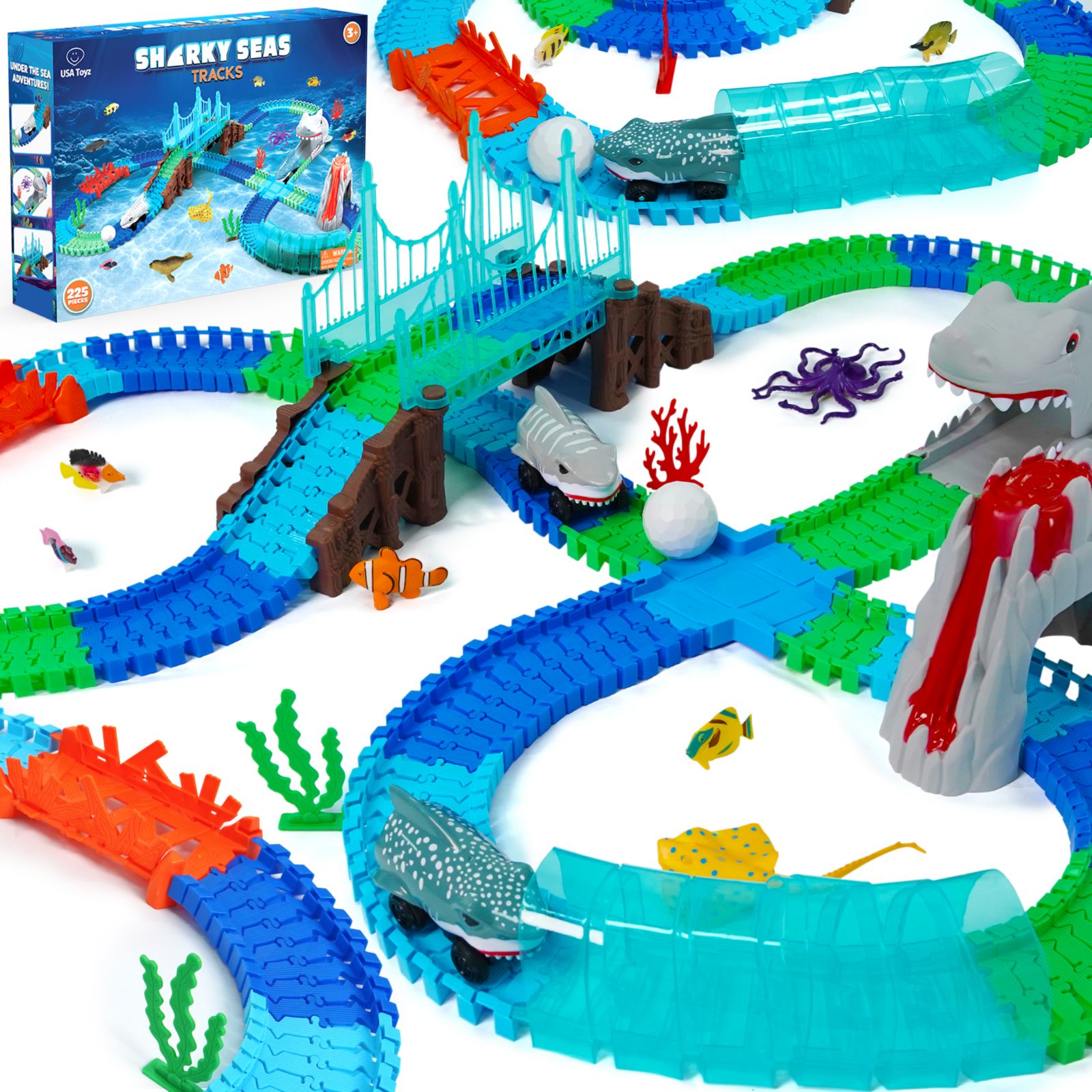 Строительный набор Usa Toyz Sharky Seas Race Track, 225 деталей, возраст 6+