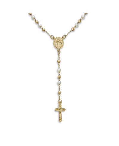 Ожерелье Bling Jewelry с жемчугом и распятием Девы Марии