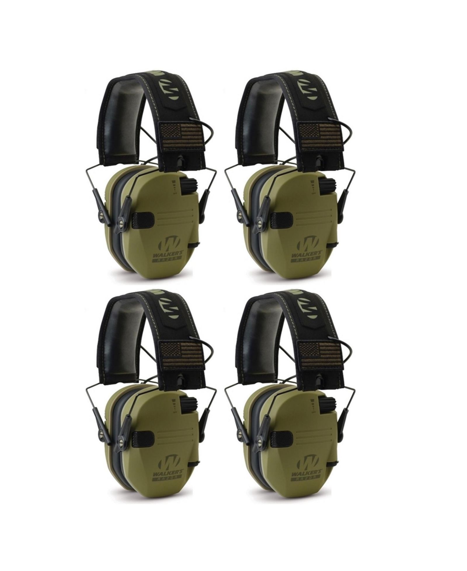 Walkers электронные наушники для стрельбы Walker's Razor Slim 4-Pack OD Green - American Flag