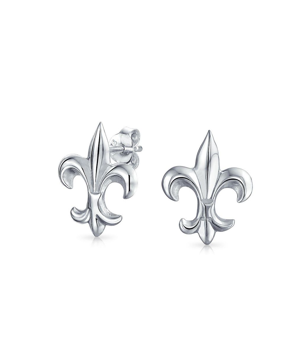 Серьги Bling Jewelry Ancient Symbol Fleur De Lis CZ Stud Sterling