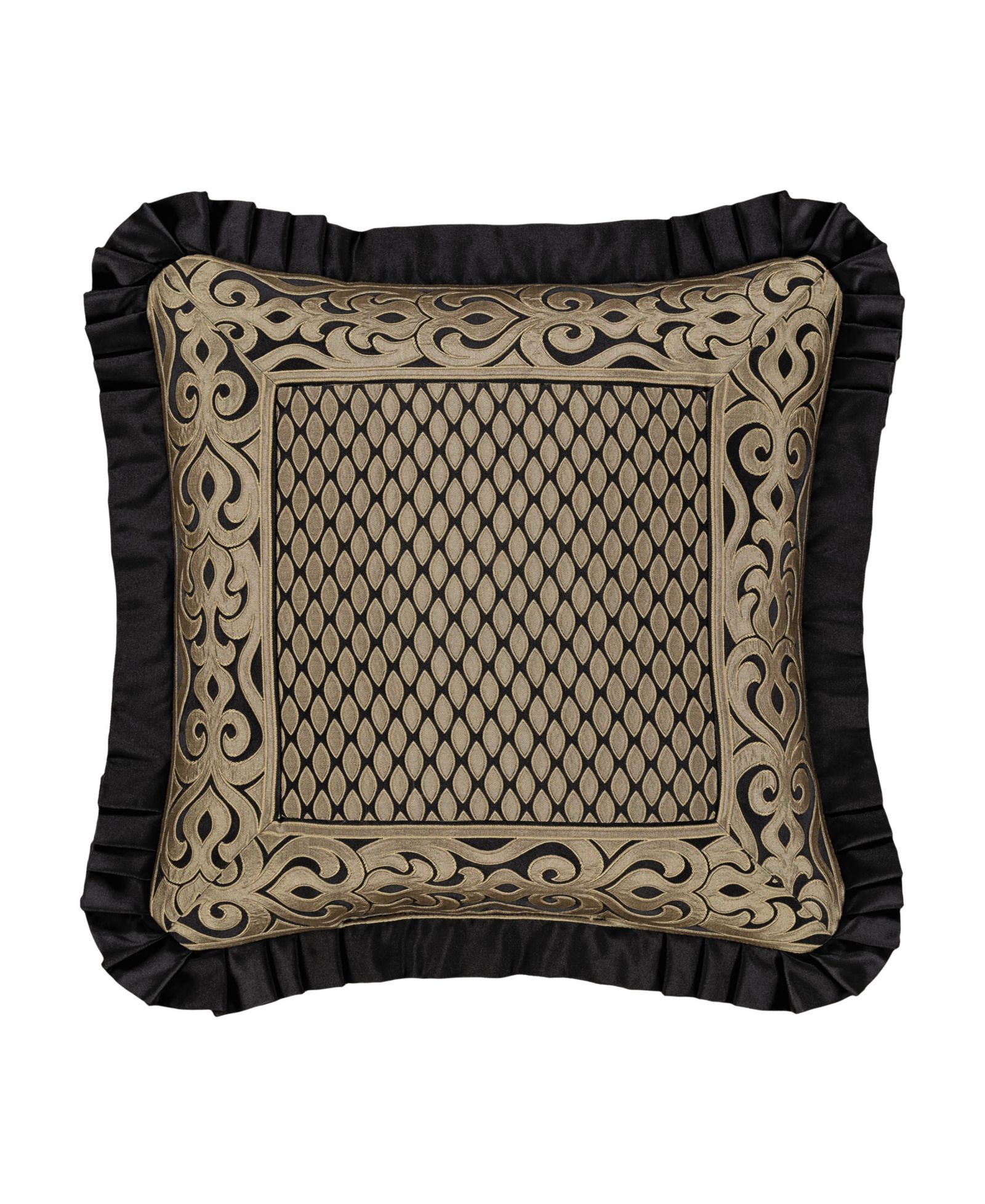 J Queen New York Bolero Black Embellished Decorative Pillow, 20" x 20"