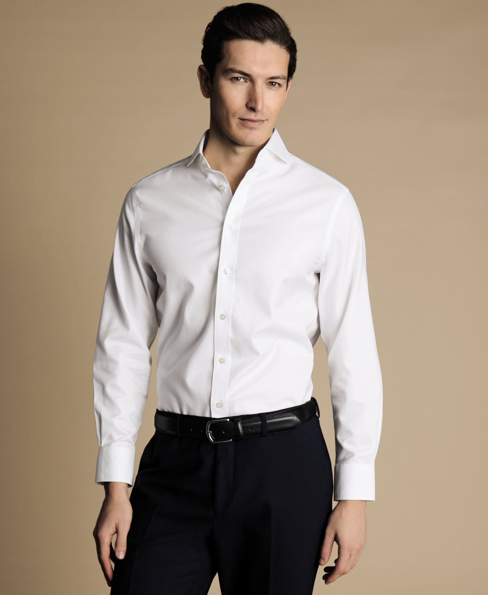 Мужская приталенная рубашка Charles Tyrwhitt из твилла