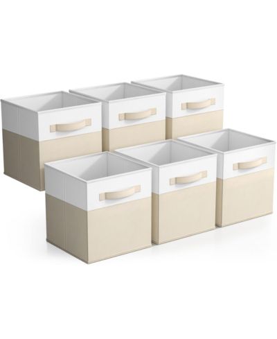 Sorbus 6 Pack 11" Two Tone Foldable Storage Cubes with Handles