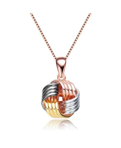 Женское изысканное подвесное ожерелье Genevive Sterling Tri-Tone Knot