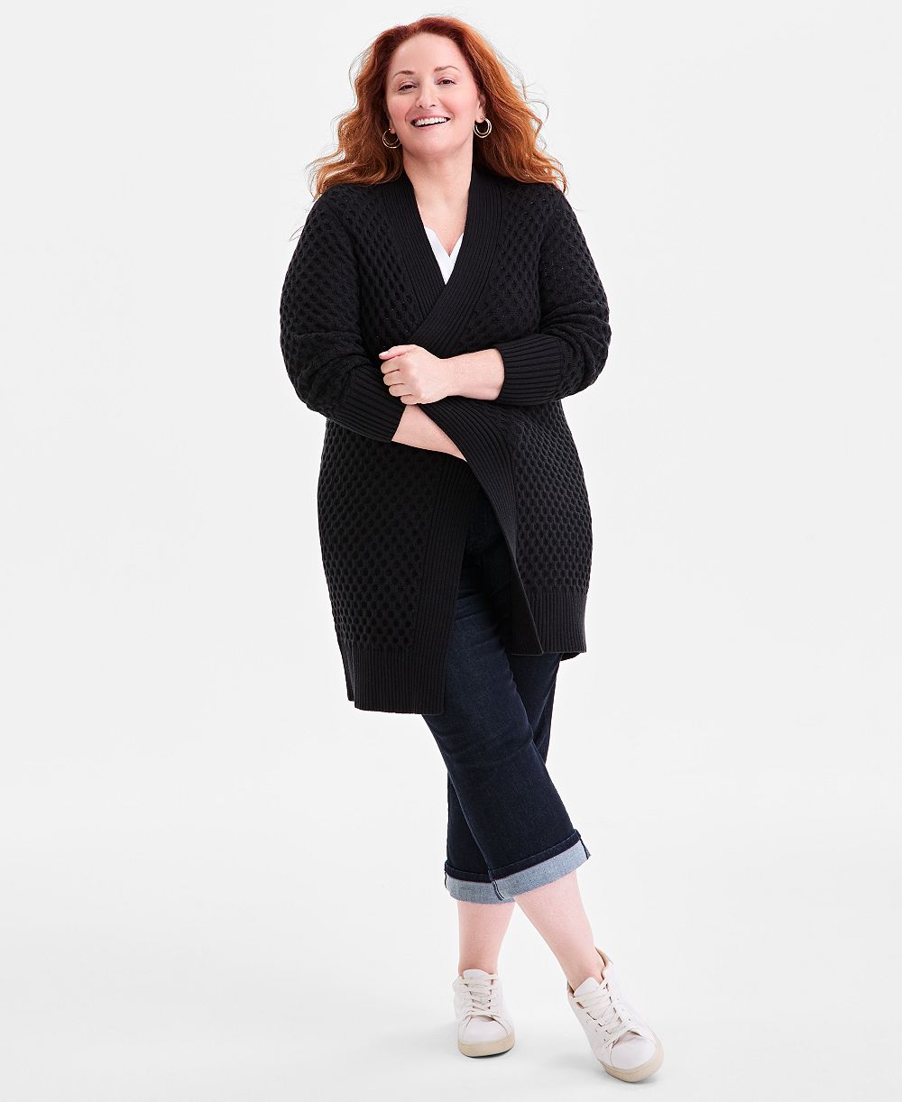 Style & Co Plus Size Open-Front Longline Cardigan, Macy's Exclusive