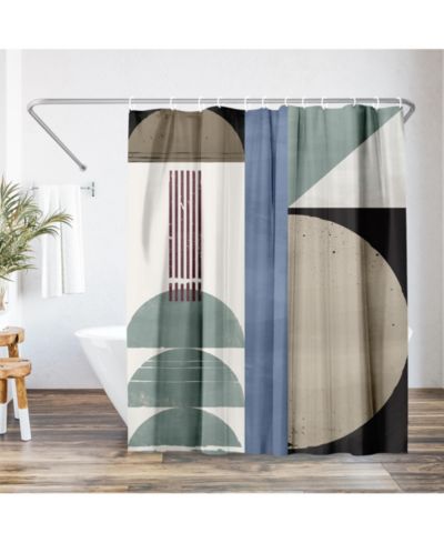 Водостойкая занавеска для ванной Americanflat Modern Abstract Polyester 71x74
