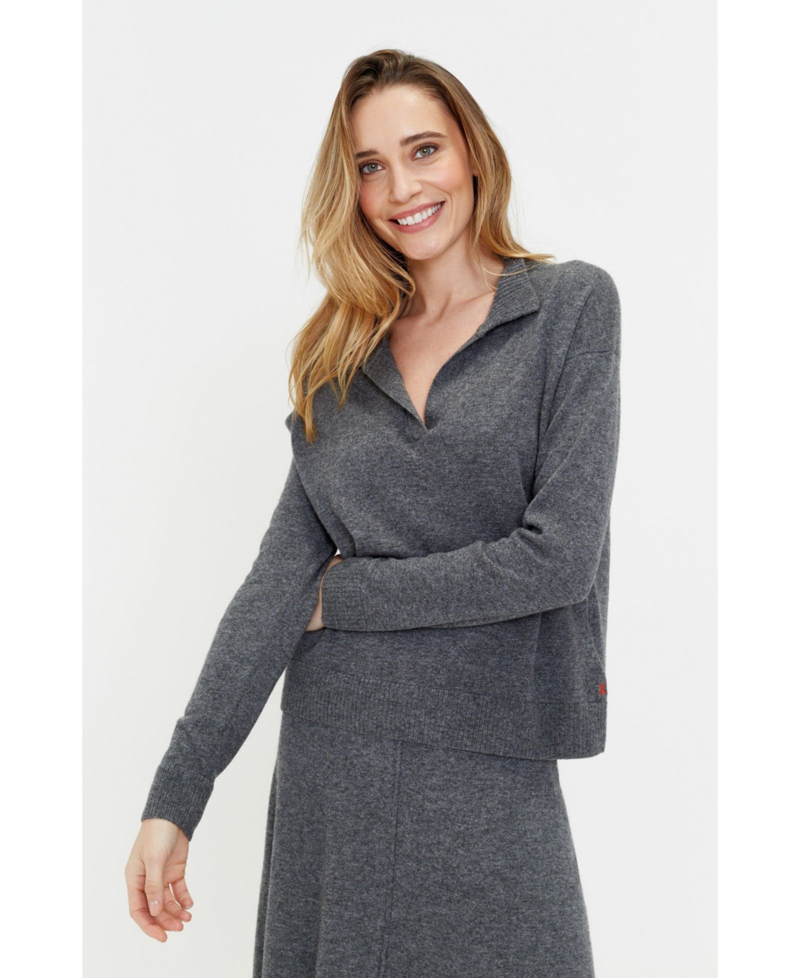 Женский джемпер Chinti & Parker Wool Cashmere Blend V Neck Collared