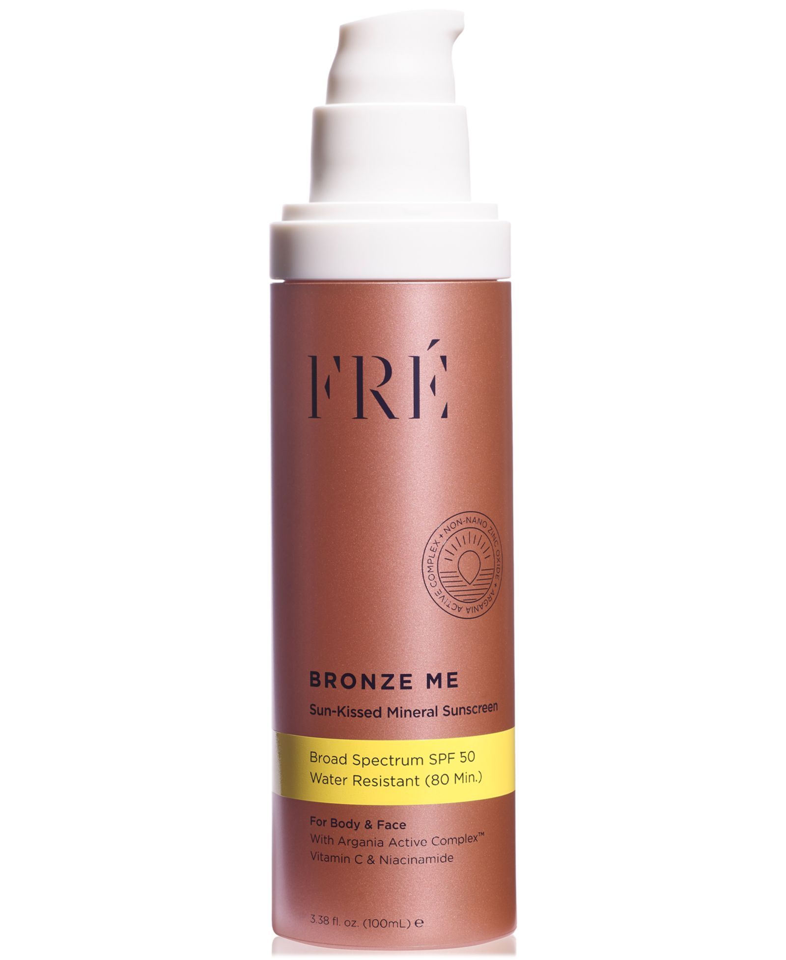 FRE BRONZE ME Солнцезащитный крем Mineral Sunscreen SPF 50, 3.38 oz.
