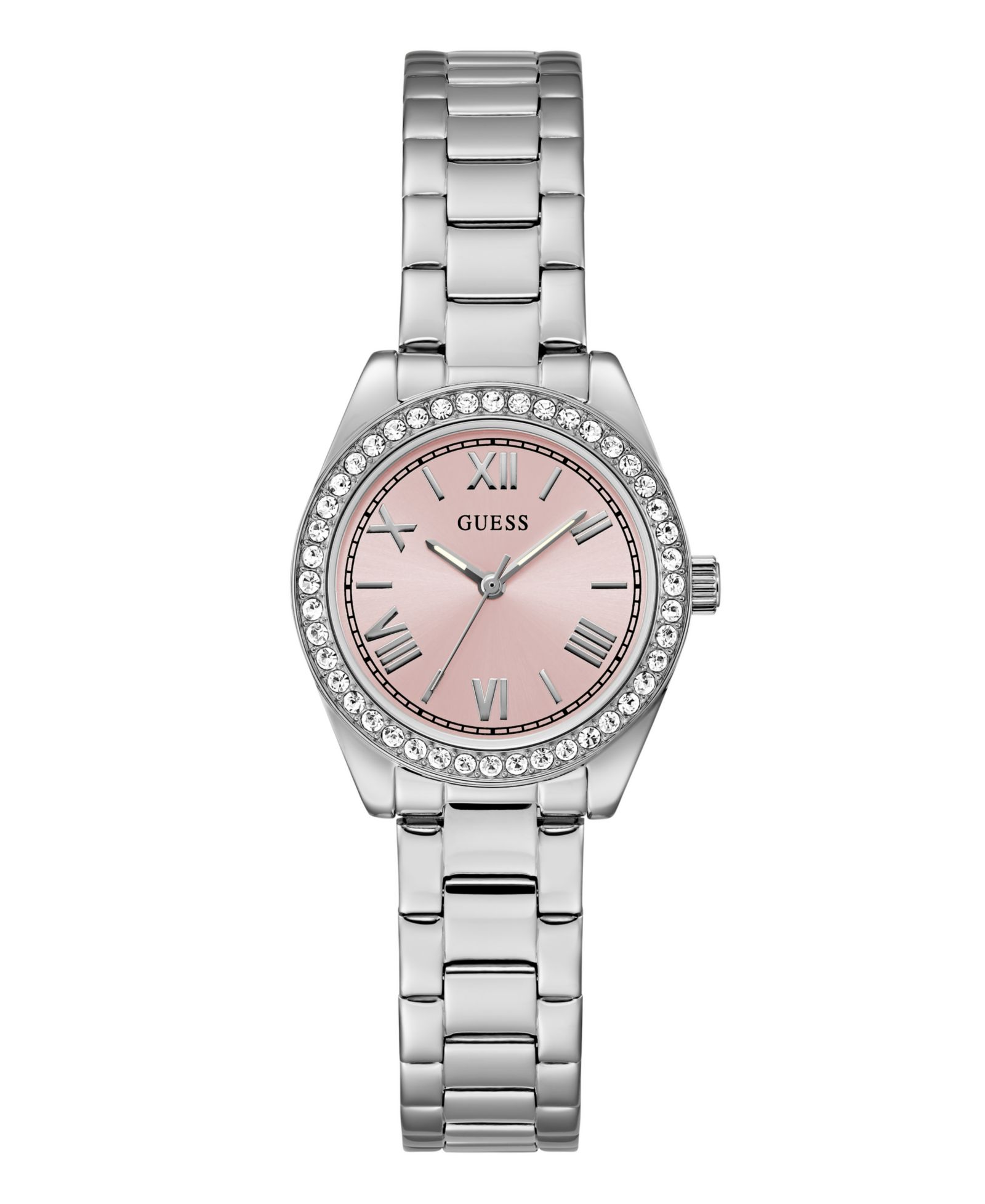 Женские аналоговые часы GUESS из стали с серебристым покрытием 30mm
