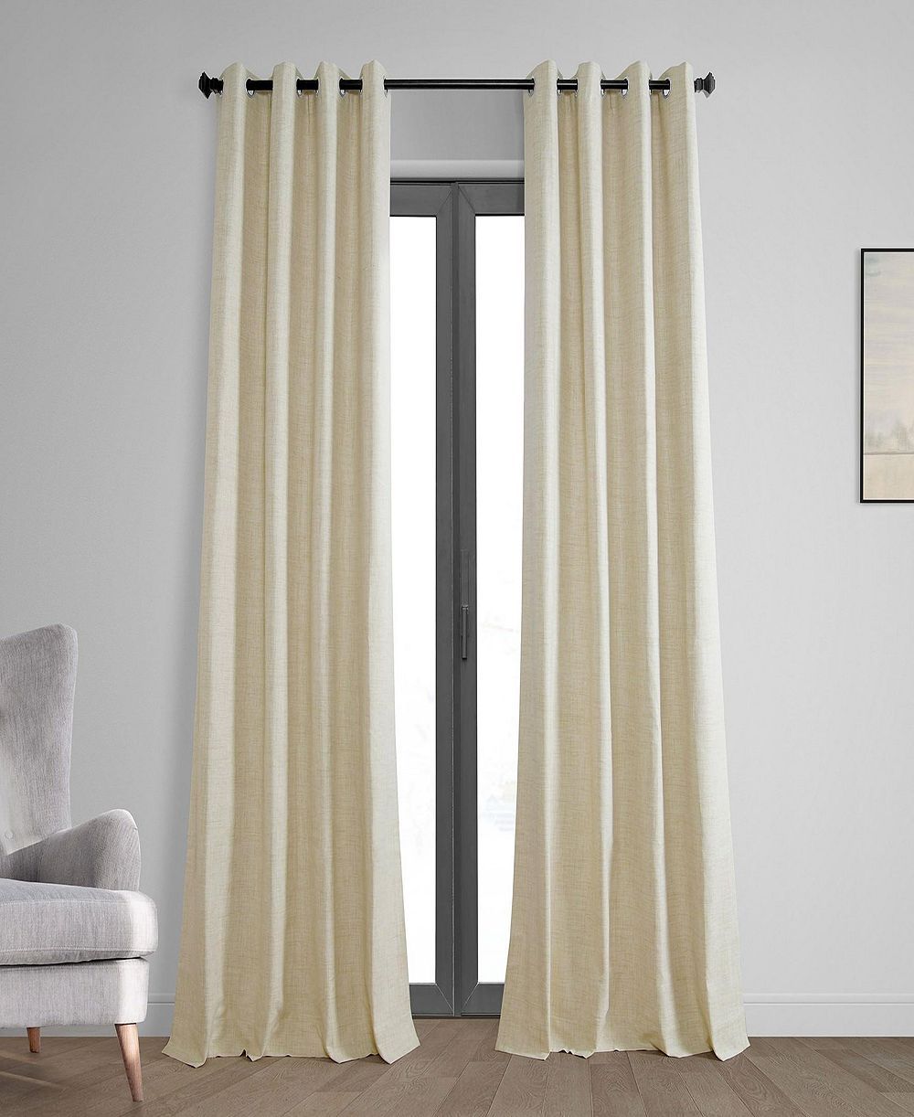 Half Price Drapes шторы Blackout из льна с люверсами, натуральный светло-бежевый цвет