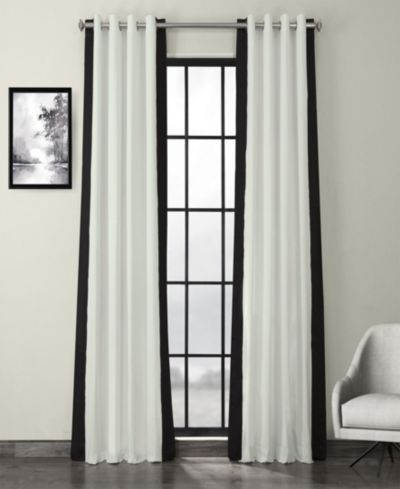 Half Price Drapes Bordered Grommet Vertical Printed Cotton Curtain