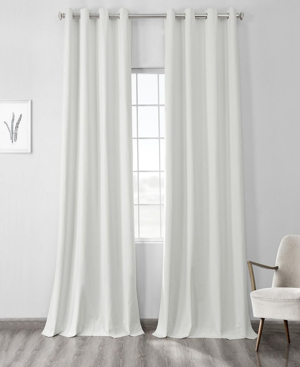 Шторы Half Price Drapes Starlight с люверсами, термозатемнение, льняная ткань, цвет слоновой кости и черный