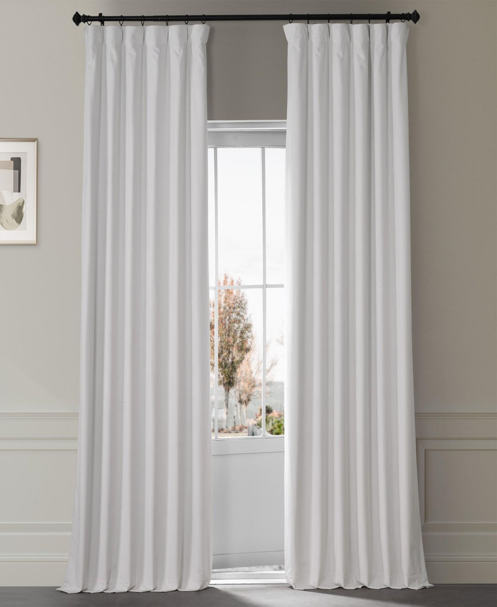 Half Price Drapes Misty White бархатные шторы Blackout