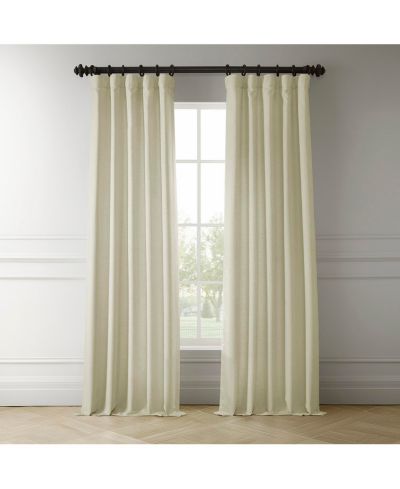 Half Price Drapes Gravity Ivory Italian Faux Linen Room Darkening Curtain