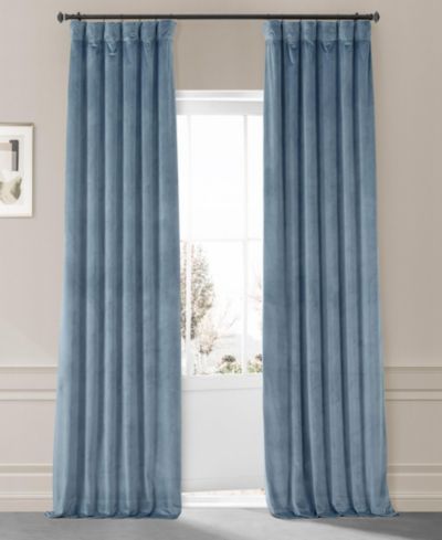 Half Price Drapes Синие шторы Half Price Drapes Copenhagen Blue Signature Plush Velvet Hotel Blackout Curtain