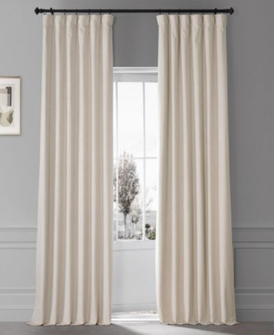 Half Price Drapes Diva шторы блэкаут из плюшевого бархата, цвет Cream Signature, черные