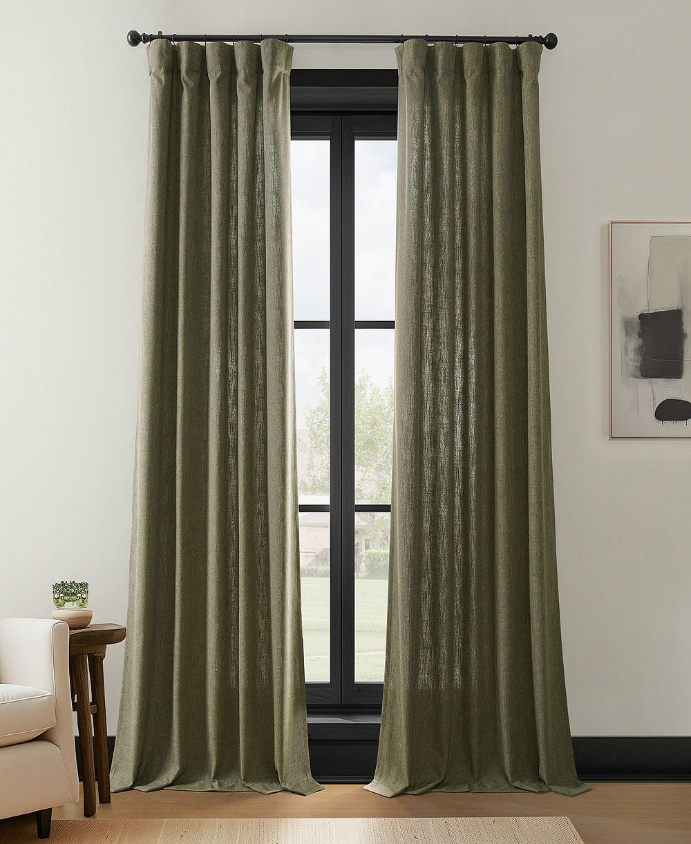 Парные шторы Half Price Drapes Simply Faux Linen с легким светофильтром (2 панели)