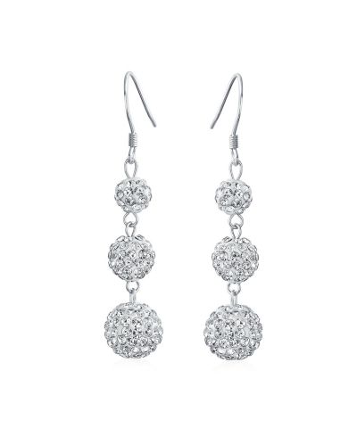 Серьги-подвески Bling Jewelry Multi Color Crystal Pave Disco Balls из стерлингового серебра