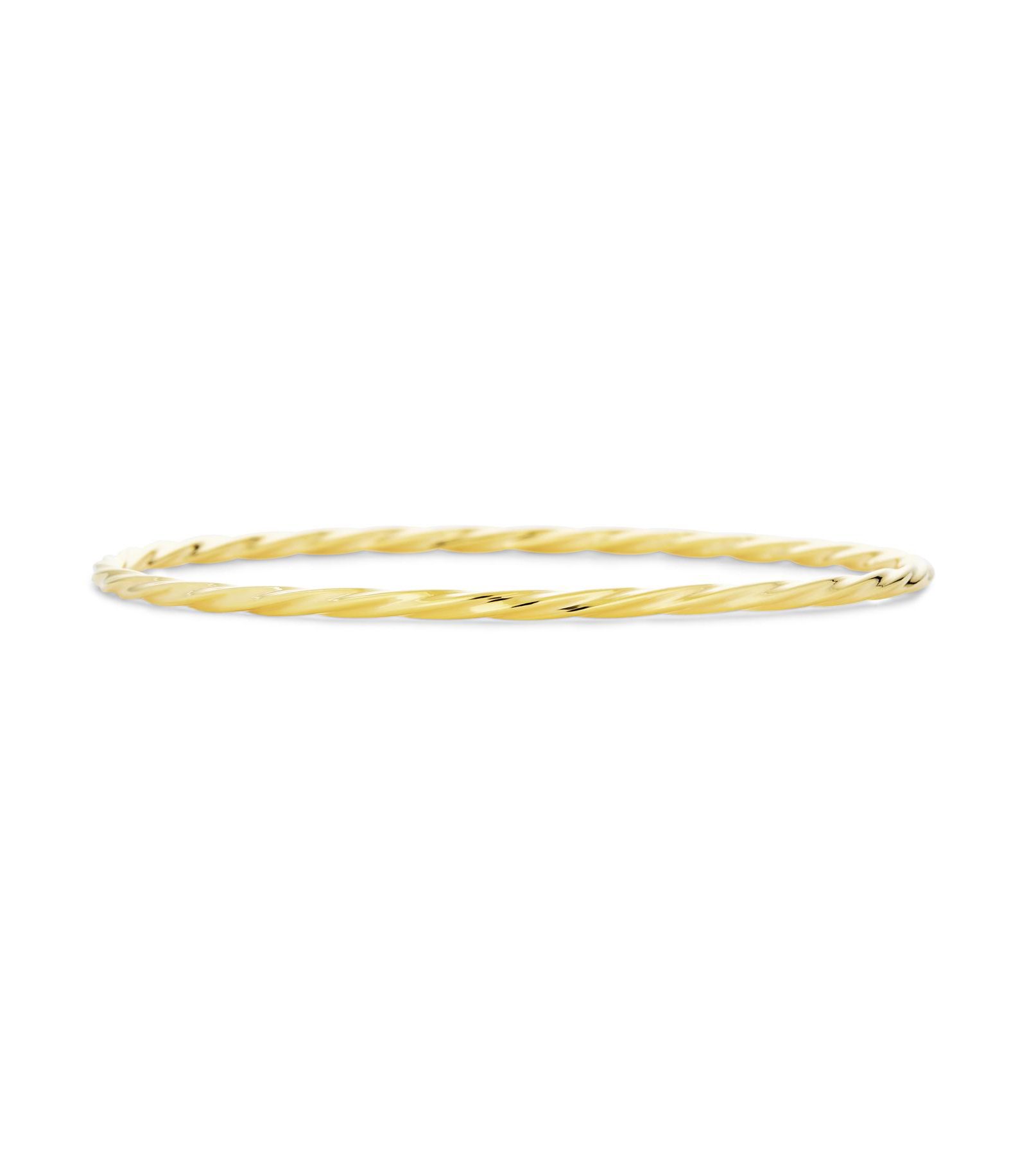 Bling Jewelry Simple Thin 2MM Twist Round Bangle Bracelet Stackable Yellow Gold Plated