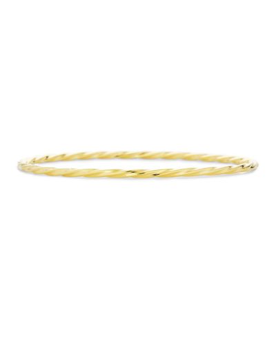 Bling Jewelry Simple Thin 2MM Twist Round Bangle Bracelet Stackable Yellow Gold Plated