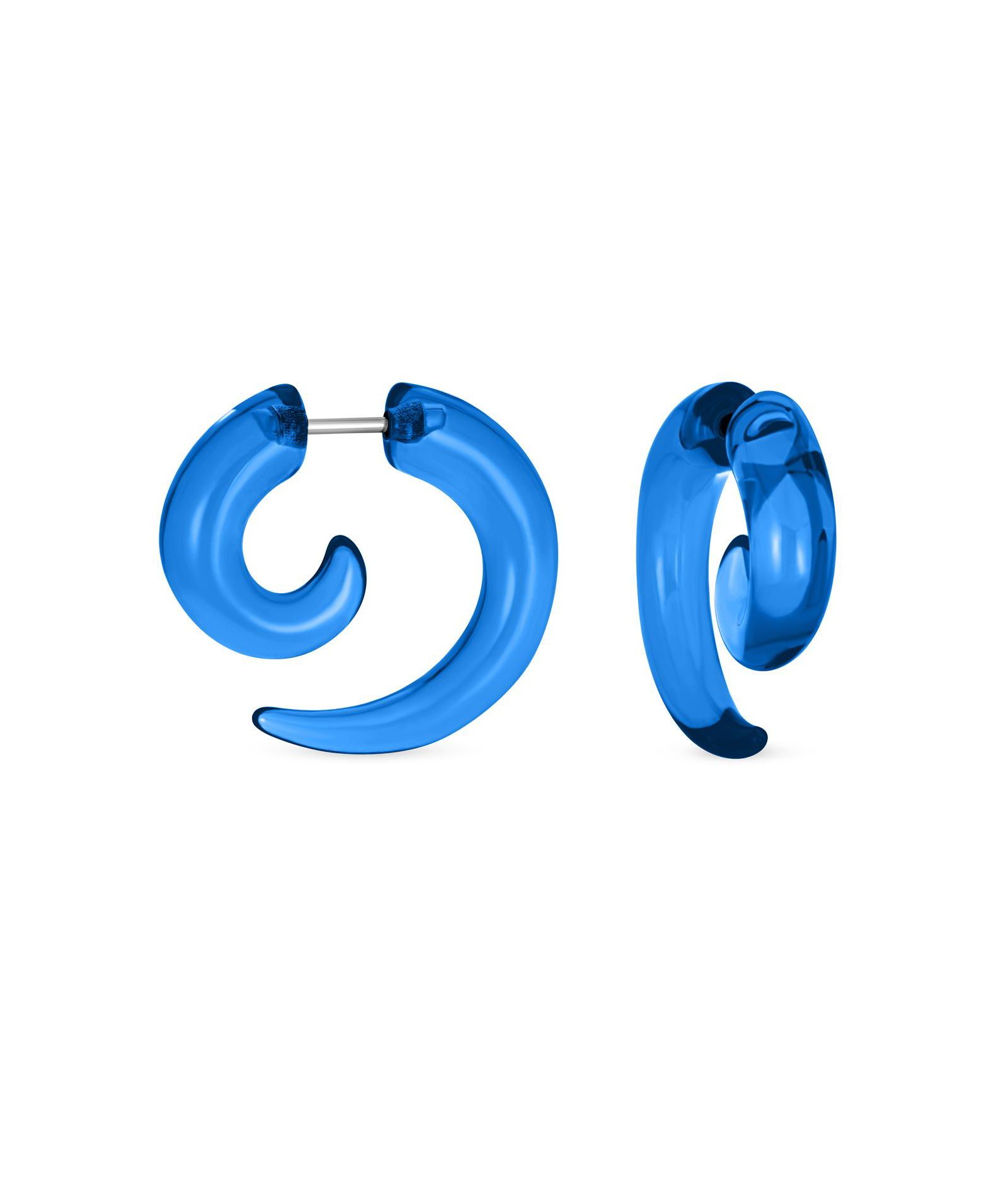 Bling Jewelry Round Taper Swirl Spiral Faux Ear Plug Earrings Set-2